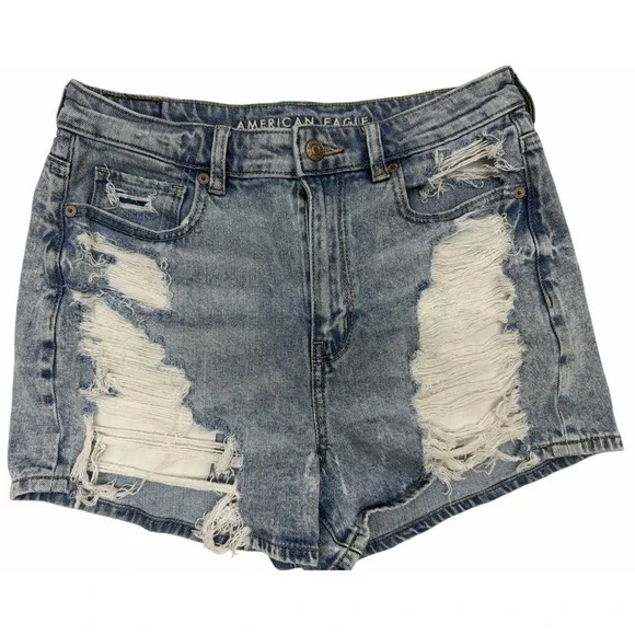 LADIES AMERICAN EAGLE COMFORT STRETCH WAISTBAND DISTRESSSED JEAN SHORTS SIZE 6 - Picture 1 of 15